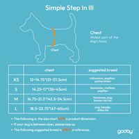 Gooby Simple Step in III Harness - Blue, Medium - Small Dog Harness with Scratch Resistant Outer Vest - Soft Inner Mesh Harness for Small, Medium Dogs Medium chest (16.75∼21.5