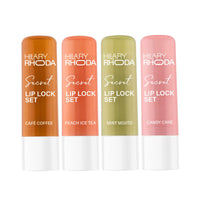 Hilary Rhoda Secret Lip Lock Set | Infused with Rapeseed Oil | Super-Hydrating Lip Balm & Repairs Lips | Cruelty-Free | Keeps Lips Soft & Supple | Set of 4 | 2.6g*4, Multicolor
