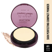 Hilary Rhoda Skin Perfecting Compact Powder | Oil Control & Matte Finish | Buildable Coverage | Blends Easily | Hides Imperfections | 6g (Vanilla Creme | Shade 01)