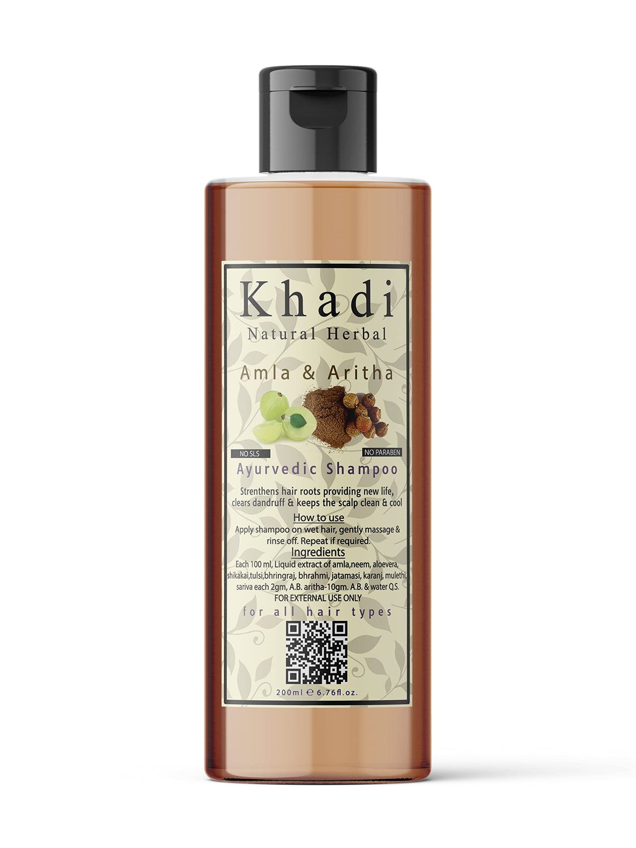 Khadi Natural Herbal Amla Aritha Shampoo for Men Women 200ml