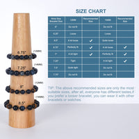 Vicsoon Triple Protection Bracelets for Men Women, Handmade Bracelet with 14mm Blue Tigers Eye Beads Black Obsidian and Hematite, Healing Crystal Jewelry Stone Bracelets Bring Luck and Happiness Blue Black