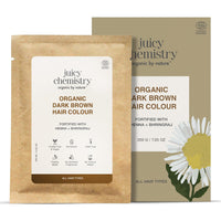 Juicy Chemistry 100% Organic Hair Colour - Americano(Dark Brown) 200 gms, Chemical-Free, Long-Lasting Grey Coverage | All Natural Semi Permanent Hair Colour, Safe for Sensitive Scalp