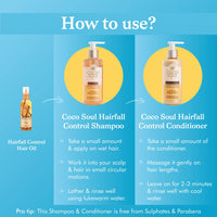 Coco Soul Hair Care Combo Hairfall Control Shampoo + Conditioner with Ayurvedic Medicine | 100% Cold Pressed Virgin Coconut Oil | Neem & Methi | Sulphate & Paraben Free | From the Makers of Parachute Advansed | 400ml