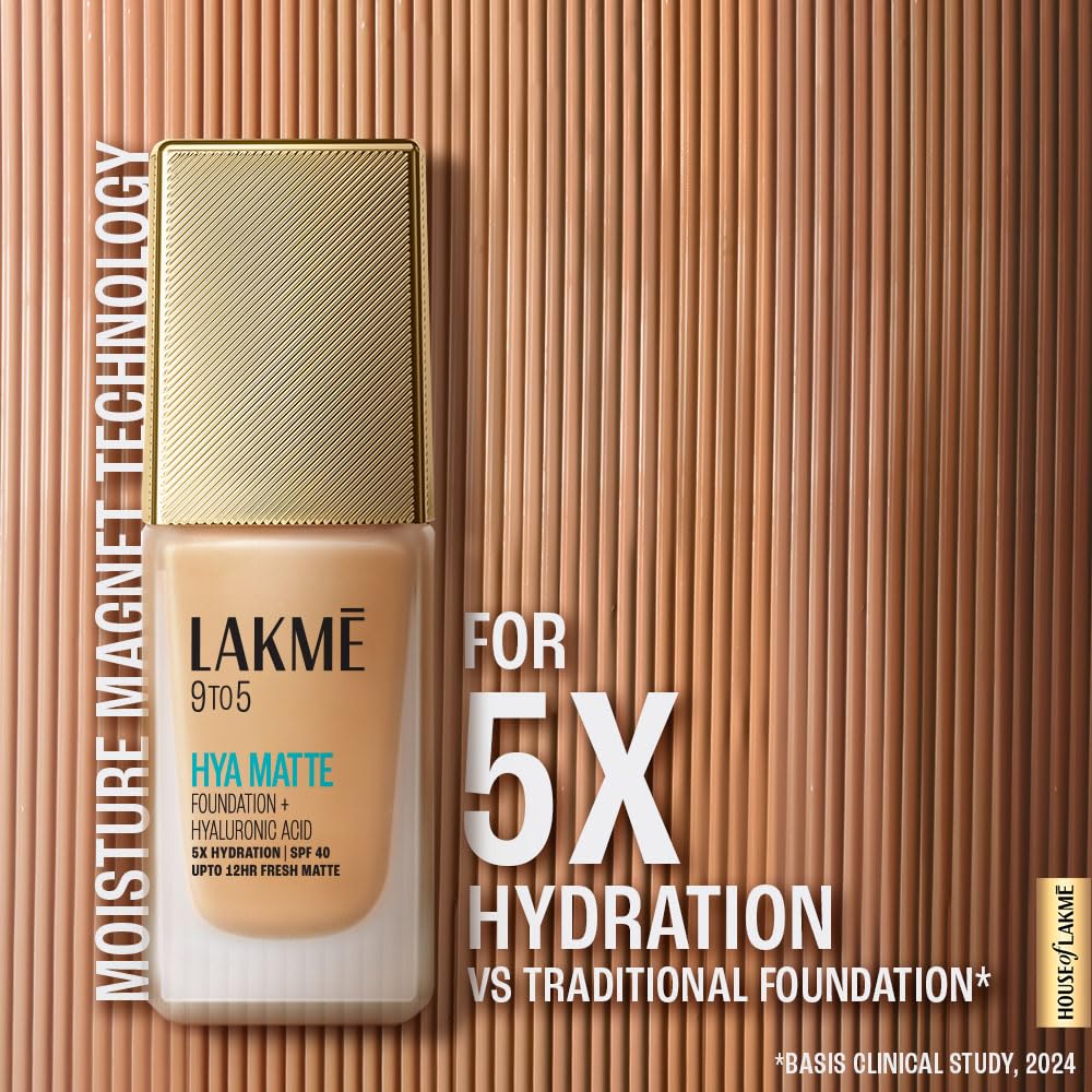 Lakmé 9to5 Hya Matte Foundation + Hyaluronic Acid Cool Walnut - 25ml