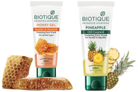 Biotique Bio Honey Gel Face Wash for All Skin Types, 100ml & Biotique Bio Pineapple Oil Control Foaming Face Wash, 150ml
