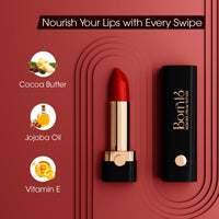Born16 Moon Duchess Matte Perfection Lipstick – Cherrysmatic | Strong Pay-Off, Transfer-Proof with Color Lock Technology | SPF, 24-Hour Moisturization with Vitamin E, 4.2g