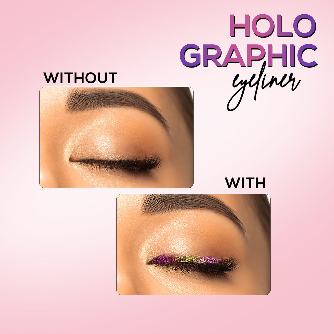 RENEE Holographic Crayon Eyeliner, Smudge-Proof,Shimmery Finish & Long-Lasting, Easy Glide & Quick-Drying Formula With Monochrome Effect, Intense Color Pay-Off, Infused With Vitamin E, 03 Venus, Pink