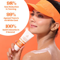 Light Up Gold Rush Gold Standard Vitamin C + 1% Ceramide Complex Sunscreen, Spf 60 Pa ++++, Uva/Uvb Filters Anti Blue Light Anti Pollution - 50G|For All, Normal, Oily, Dry, Sensitive Skin Types
