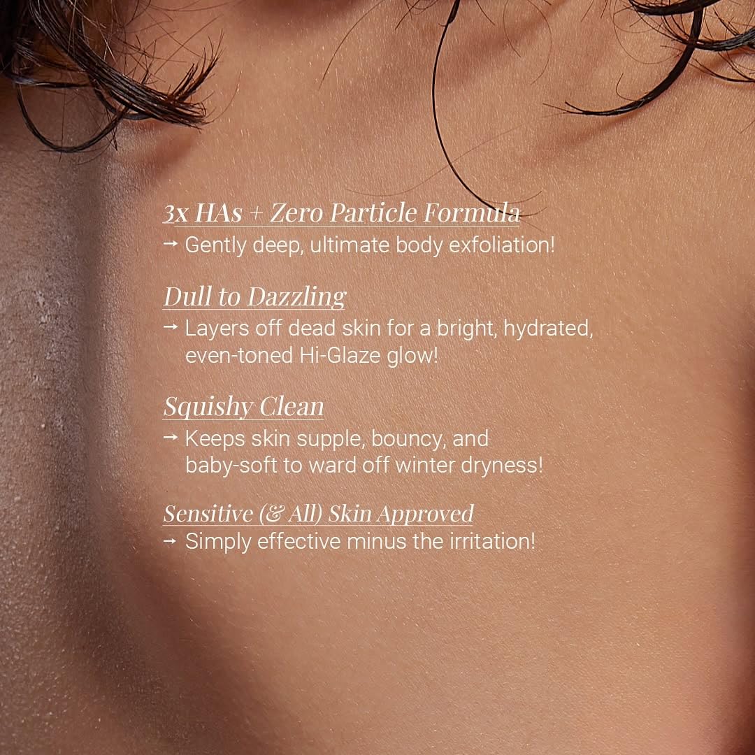 Neude Lay Bare Body Scrub 250ml Lactobionic Acid PROfoliator bath Exfoliator with AHA BHA PHA Glycolic Acid Salicylic Acid Hyaluronic Acid for Gentle Exfoliation Smooth Radiant Skin for All Skin Types