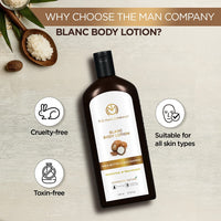The Man Company Blanc Body Lotion for Men | Moisturises | Rejuvenates | 24-Hour Long Hydration | Long-Lasting Fragrance | Toxin-Free | Suitable For All Skin Types- 200ml