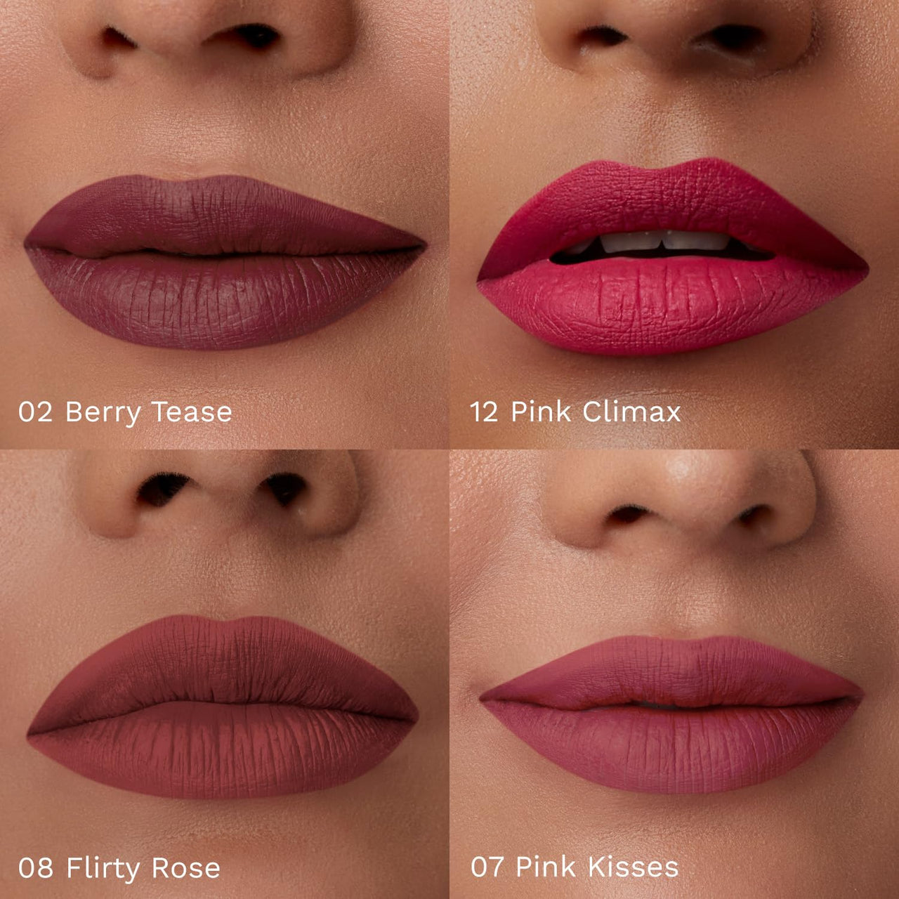 Pilgrim Matte Mini Liquid Lipstick 4 in 1 Pack Smudgeproof, Hydrating & Lightweight (The Pink Sin, 4 ml)
