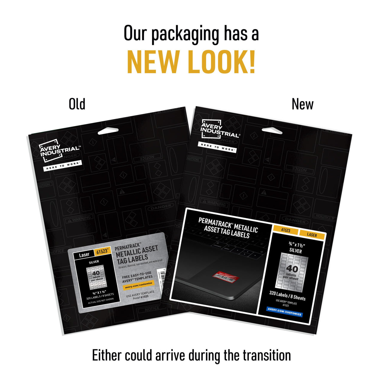 Avery Metallic Asset Tag Labels, 3/4 x 1-1/2", Laser Printable Tags, 320 Waterproof Labels (61523) 3/4" x 1-1/2"