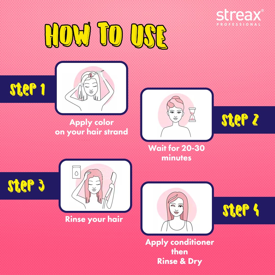 Streax Professional Hold & Play Funky Colour, Flirty Red | Vibrant Semi-Permanent Hair Colour | Ammonia Free, Peroxide Free, 100g