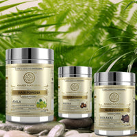 Khadi Natural Hair Care Combo | Amla, Reetha & Shikakai Powders | Pure & Natural Solution | Provides Strong, Beautiful Hair - 1 Count Each(1x3), Normal