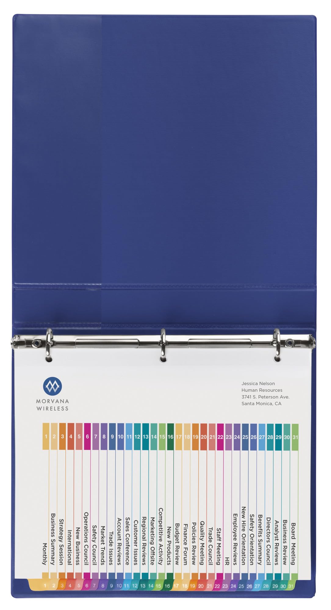Avery 1-31 Tab Dividers for 3 Ring Binders, Customizable Table of Contents, Multicolor Tabs, 1 Set (11129) Divider