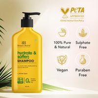 Botanic Hearth Hydrate & Soften Shampoo with Ceramide & Aloe Vera | Deep Moisture & Hair Repair | Strengthens & Smoothens Strands |Enhances Softness & Shine, 473ml