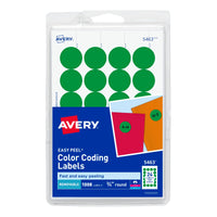 Avery Print/Write Self-Adhesive Removable Labels, 0.75 Inch Diameter, Green, 1008 per Pack (5463) 3/4