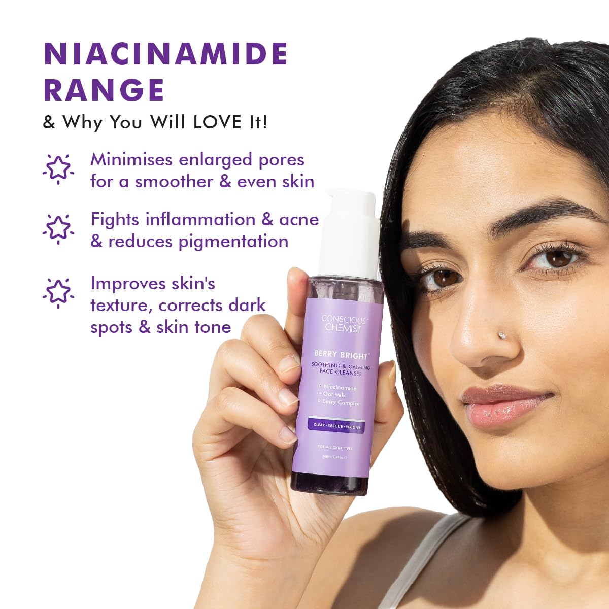 Conscious Chemist® Brightening Double Cleansing Kit | 230ml | Oil Cleanser for Face, Niacinamide Face Wash, Pore Refining Cleanser for Women & Men with Natural Oils, All Skin Types (Pack of 2)