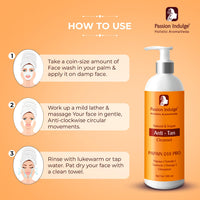 Passion Indulge Professional Anti-Tan Face Cleanser- PAPAIN D10 PRO- 500 ml, for tan removal & dead skin removal
