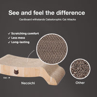 Necoichi Premium Comfort Series Cat Scratcher Curved Lounger and Scratcher Bed (c.Oak Bed, Regular) c.Oak Bed