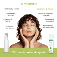 Karrot Natural Skincare Vitamin C Toner for Glowing Skin, Rejuvenating Spray Mist, Evens Tone and Tightens Pores, Blend of Kakadu Plum and Carrot Seed Oil, For Women and Men, All Skin Types, 120ml