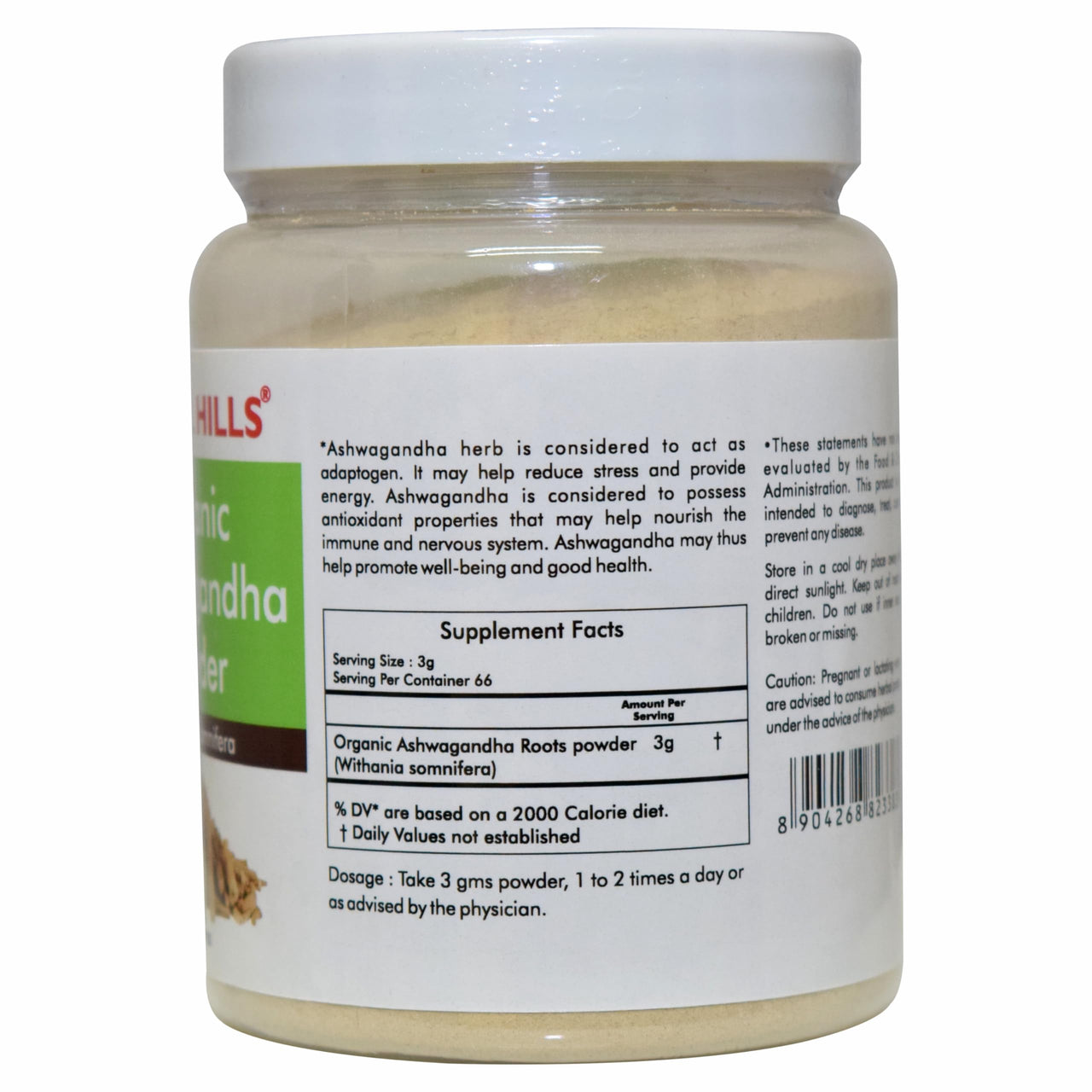 Herbal Hills Organic Ashwagandha Powder | 200 gms | Ashwagandha Herbal Powder