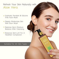 Khadi Traditional Premium Aloe Vera Face Wash for Men and Women, Moisturizing Facewash Suitable for All Skin Types, Natural Cleanser for Healthy Skin, Paraben & SLS Free for Daily Usage, 200 ml