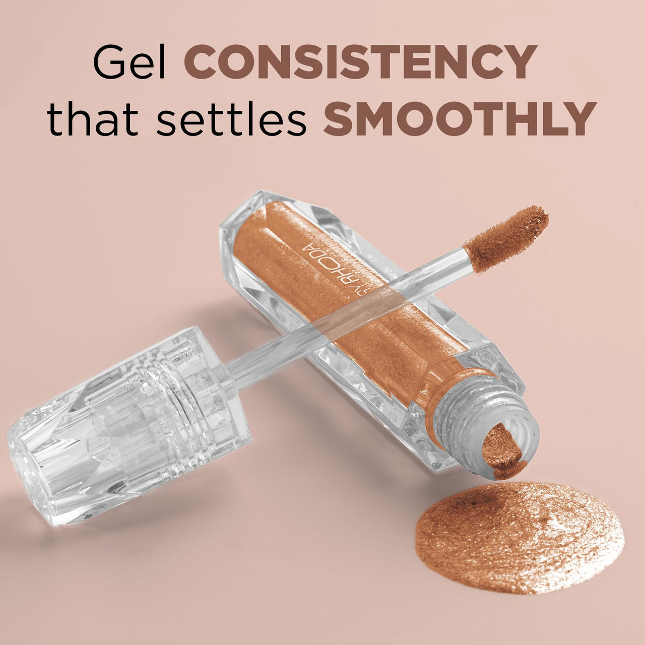 Hilary Rhoda Showstopper Liquid Eyeshadow | Gel-Based Formula | Shimmer Finish | Highly Pigmented | Blends Easily | Create Versatile Looks | 2ml (Desert Gold - Shade 02)