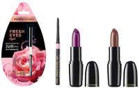 FACESCANADA Weightless Cream Finish Lipstick - Sweet Mocha & Weightless Creme Finish Lipstick - Imperial Plum & Fresh Eyes Kajal 0.35G