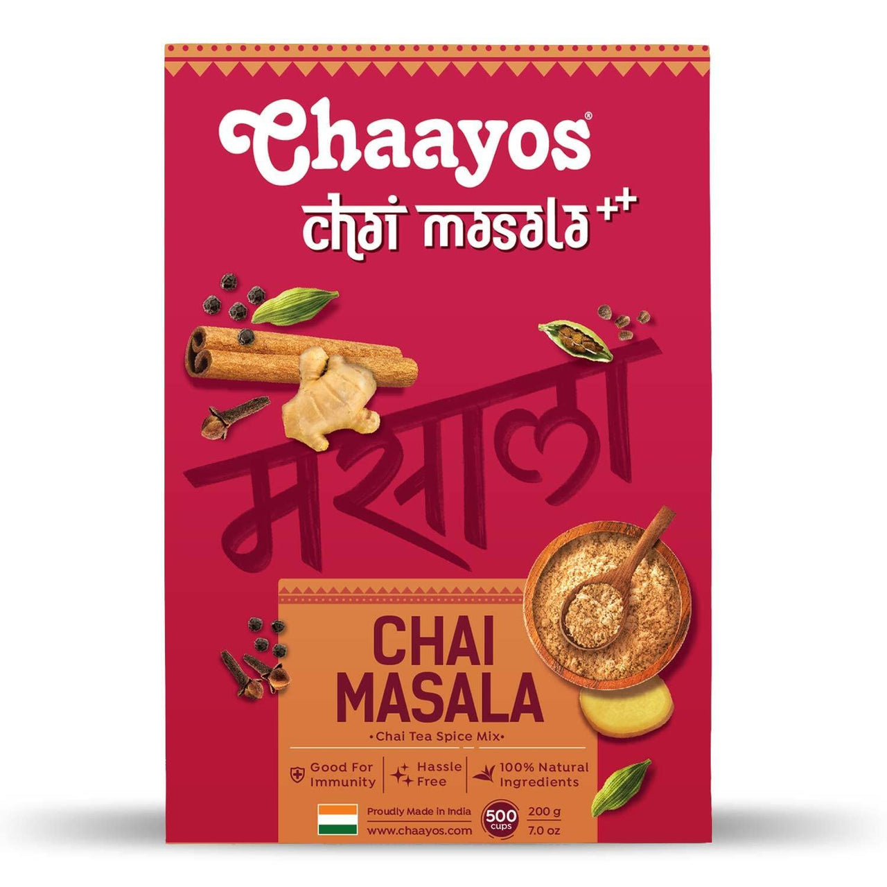 Chaayos Chai Masala - Aromatic Tea Masala Powder with 100% Natural Ingredients - 100g [250 Cups]