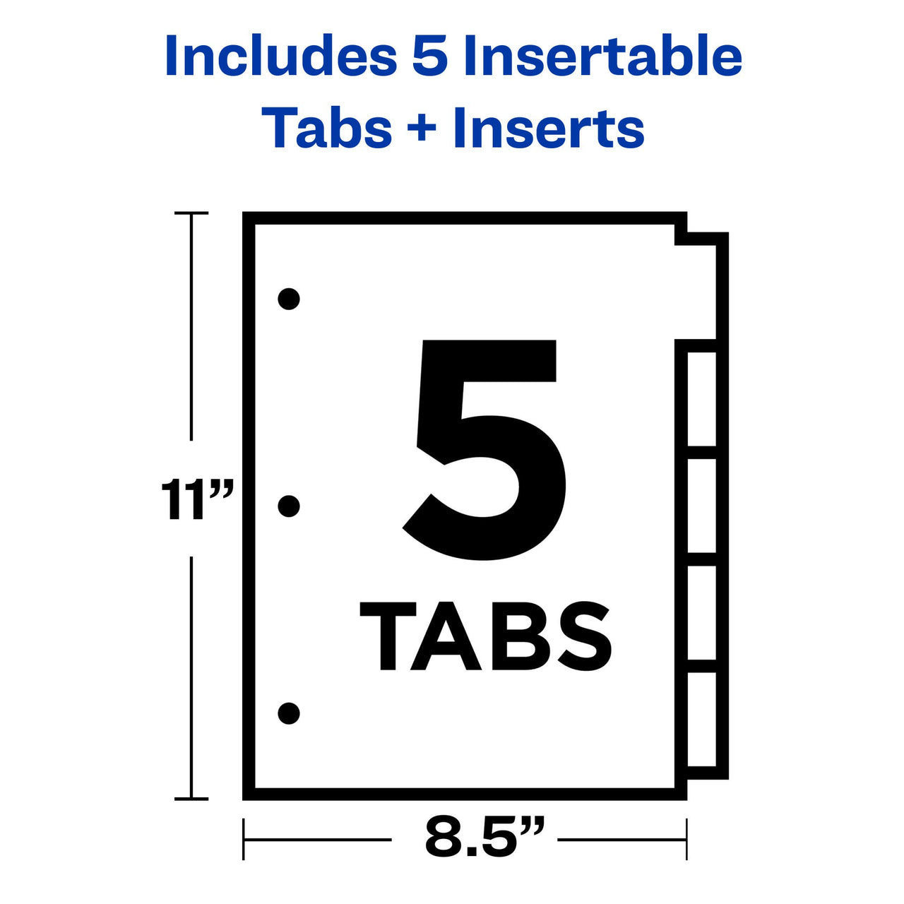 Avery Insertable Dividers, Buff Paper, 5 Multicolor Tabs, 1 Set (81000)