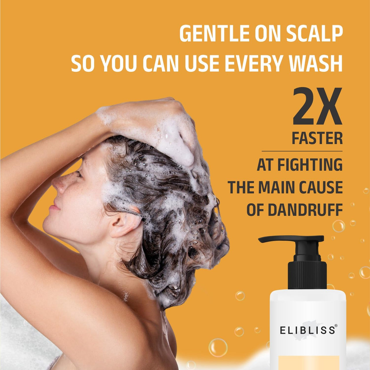 Elibliss Dandruff Clear Shampoo with Biotin Keratin Collagen 475ml | Silk and Soft Keratin Hair Mask with Argan Oil Hydrolyzed Protein Combo 200g