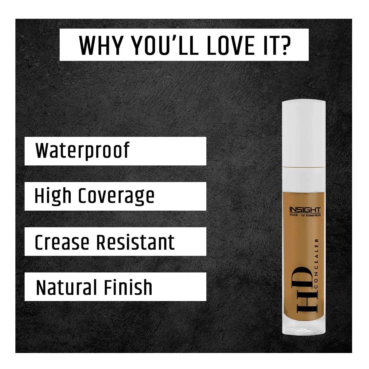 INSIGHT Liquid Hd Satin Concealer |Light Weight Concealer With Full Coverage |Easily Blendable Concealer For Face Makeup(Cr111-Ln10)