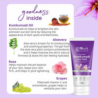 Globus Naturals Kumkumadi Skin Lightening Face Care Combo, Set of 4, Face Wash, Face Scrub, Face Cream & Face Pack