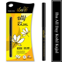 Iba Halal Care All Day Kohl Kajal, Jet Black, 0.35g and Iba Halal Care Face Glow Exfoliating Wash, 100ml (Pack of 2)