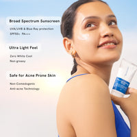 Be Bodywise Ultra Light Sunscreen SPF 50 PA+++ for Oily, Dry, Acne-prone Skin | Broad Spectrum Protection & Blue Light Protection | No White Cast | Non-Greasy | Korean Anti-Acne Technology | Water & Sweat Resistant | Ultra Lightweight Texture | For Men &