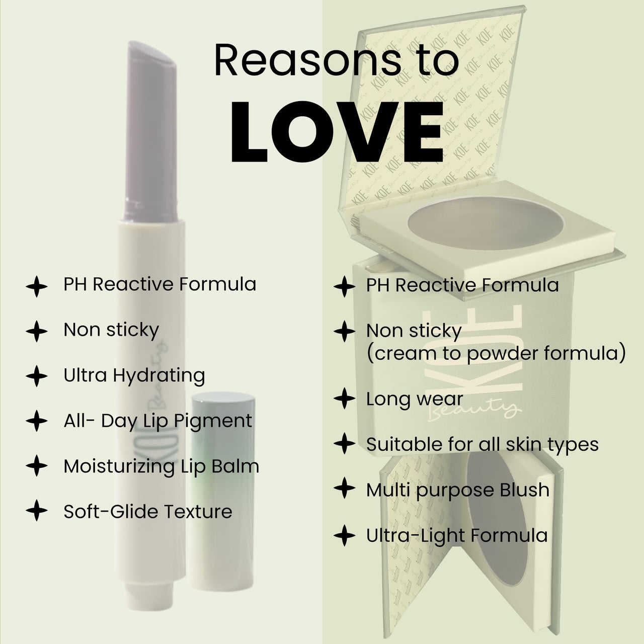 Koe Beauty Magic Lip Click & Magic Blush Combo | Natural Colour - Reacts With Your Skin’s & Lips PH To Create A Colour Perfect For You | Light, Non-Sticky & Super Hydrating | Long Lasting
