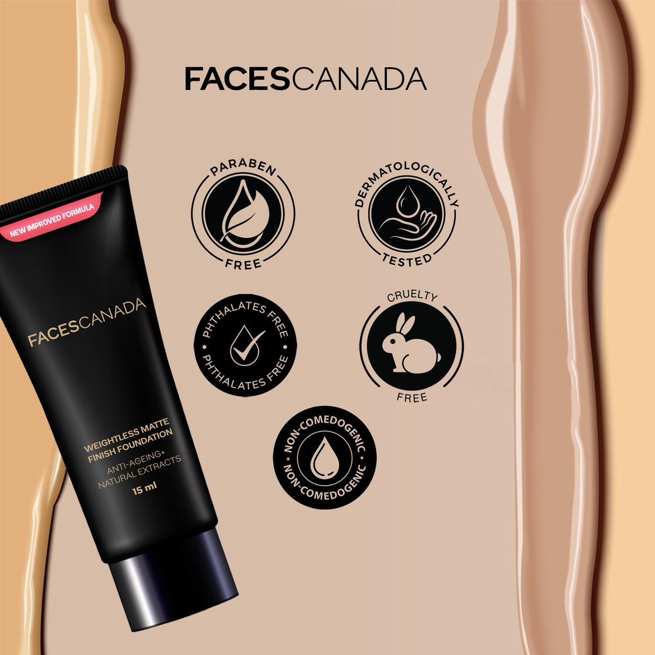 Faces Canada Weightless Stay Matte Compact Vitamin E & Shea Butter, Spf-20 Ivory 01, 9 g And Faces Canada Weightless Matte Finish Foundation, Mini - Ivory, 18 ml