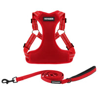 Best Pet Supplies Voyager Adjustable Dog Harness Leash Set with Reflective Stripes for Walking Heavy-Duty Full Body No Pull Vest with Leash D-Ring, Breathable All-Weather - Harness (Red), L