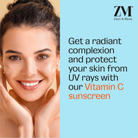 ZM Vitamin C UV Expert Tinted Sunscreen SPF 40, PA +++ For Bright & Glowing Skin | For Dull Skin | Non-Greasy, Quick-Absorbing | UVA UVB Sun Protection | Sunscreen For Women & Men, 50 gm