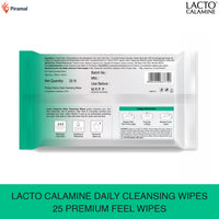Lacto Calamine Oil Control Face Wipes with Neem, Vitamin B3 and Aloe Vera White, 60 Count, Pack of 2 & Lacto Calamine Daily Cleansing Face Wipes, Pack of 2, 50 Count