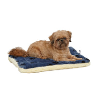MidWest Homes for Pets Reversible Paw Print Pet Bed in Blue / Cream, Dog Bed Measures 23.5L x 17W x 2.8H for Small Dogs, Machine Wash 23.5