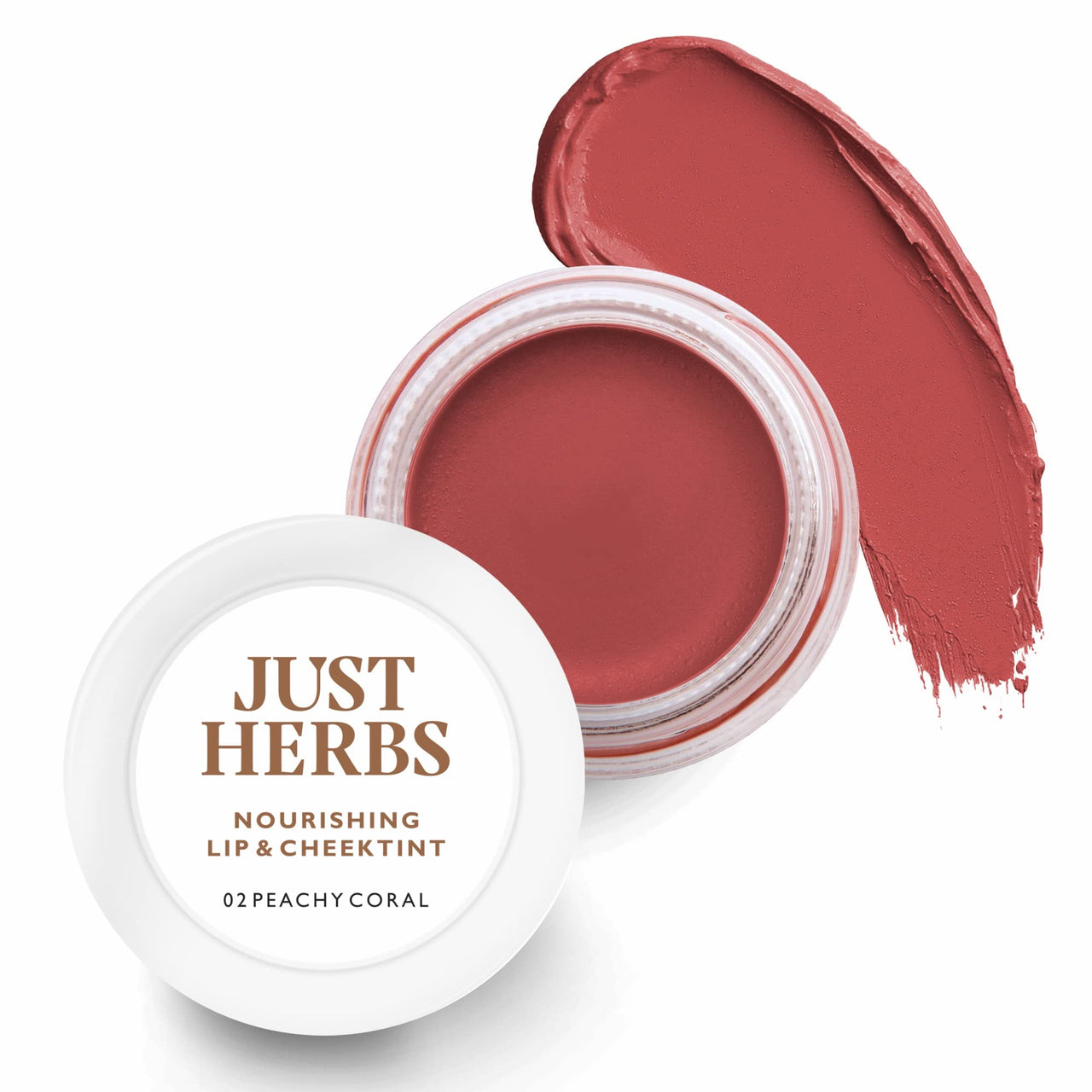 Just Herbs 8 In 1 Root Nourishing Amla Neem Hair Fall Control Shampoo 200 Ml & Just Herbs Ayurvedic, Natural Lip & Cheek Tint, Blush For Women- 02 Peachy Coral (Creamy Matte)