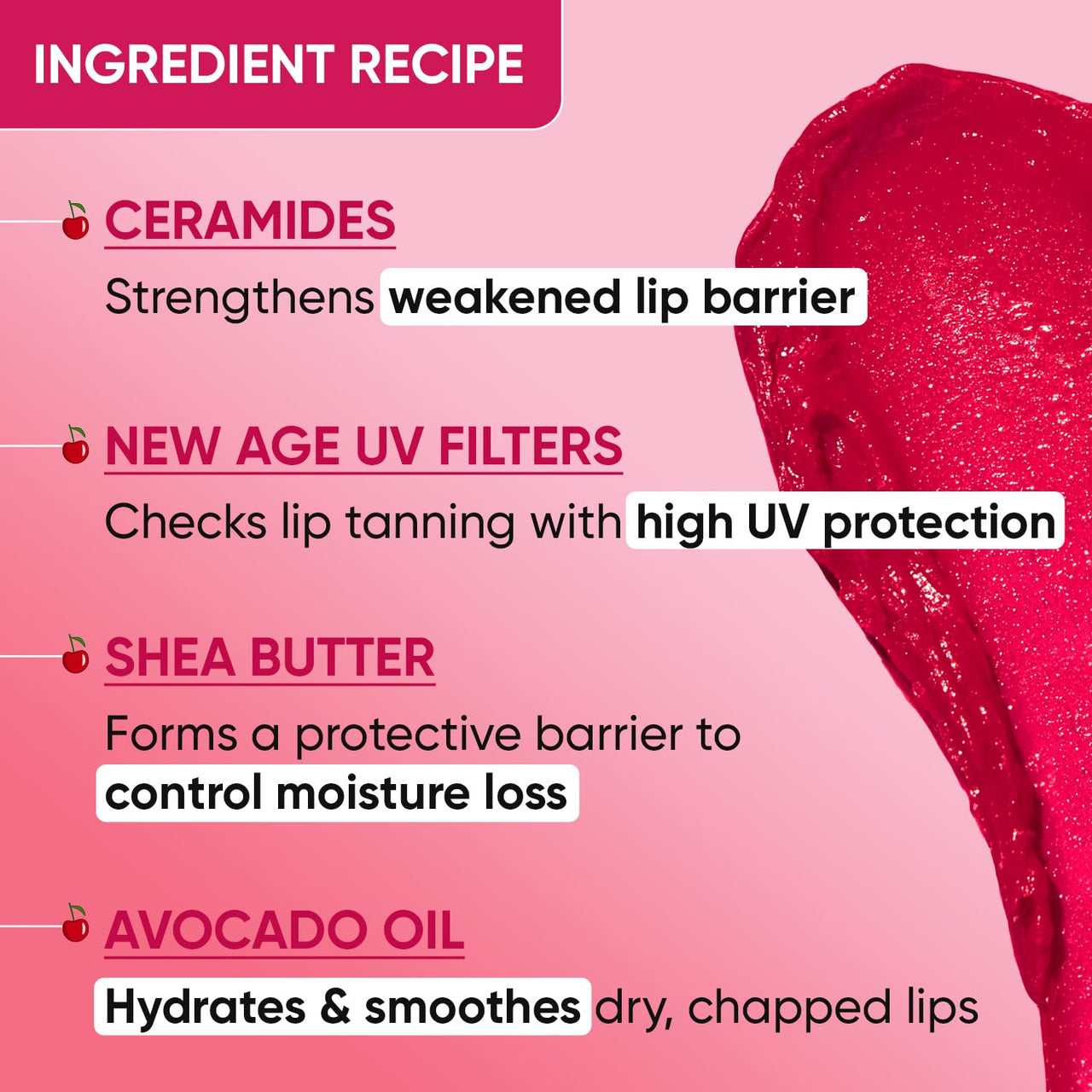 Dot & Key Barrier Repair Hydrating Lip Balm SPF 50 | Cherry Crimson | Repairs Damaged Lip Barrier | High Tinted | 4.5 gm
