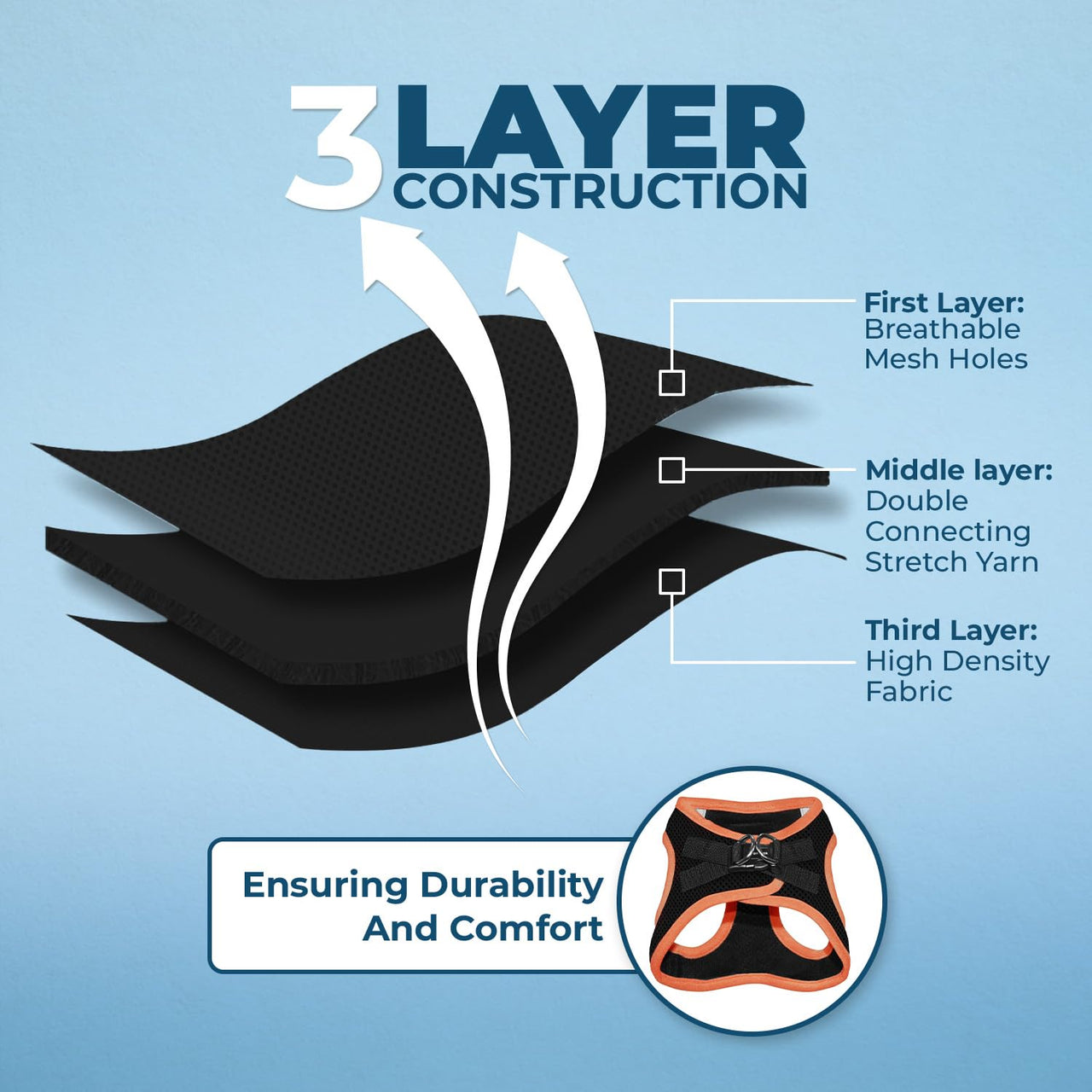 Voyager Step-in Air Dog Harness - All Weather Mesh Step in Vest Harness for Small and Medium Dogs by Best Pet Supplies - Orange Trim, XL Harness (Black/Orange Trim) XL (Chest: 20.5 - 23")