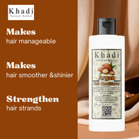 Khadi Natural Herbal Argan Conditioner For Dry & Frizzy Hair With Argan Oil Extract Make Hair Stronger And Silkier | Parben And Sls Free Argan Conditioner 200 Ml Pack For Women And Men, 1 Count