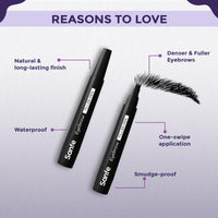 Sanfe Eyebrow Filler Pen | Perfect Eyebrow Enhancer, waterproof & smudge-proof | one swipe application with micro precision, natural & long-lasting finish | For Denser & Fuller Eyebrows | Black (Black, Pack Of 1)