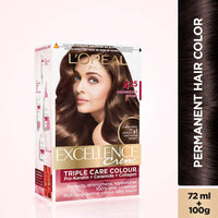 L'OREAL PARIS Excellence Creme Hair Color, 4.25 Aishwarya's Brown, 72Ml+100G And L'Oreal Paris Excellence Creme Hair Color, 4 Natural Dark Brown, 72Ml+100G, 2 Count