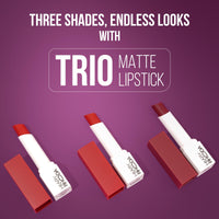 Hilary Rhoda Matte Trio Lipstick | Matte Finish & Long Lasting Lipstick | Pack of 3 Lipsticks | Highly Pigmented & Glides Smoothly | Vegan & Cruelty-Free - (Nude-Mood Trio, 3g x 3U)