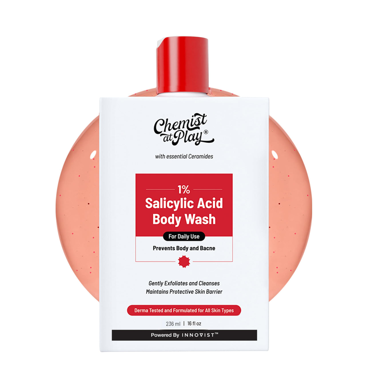 Chemist at Play 1% Salicylic Acid Body Wash 236ml | Paraben & SLS Free | Gentle Exfoliating Shower Gel | Prevents Body Acne, Bumpy Skin & Deep Cleanses Skin